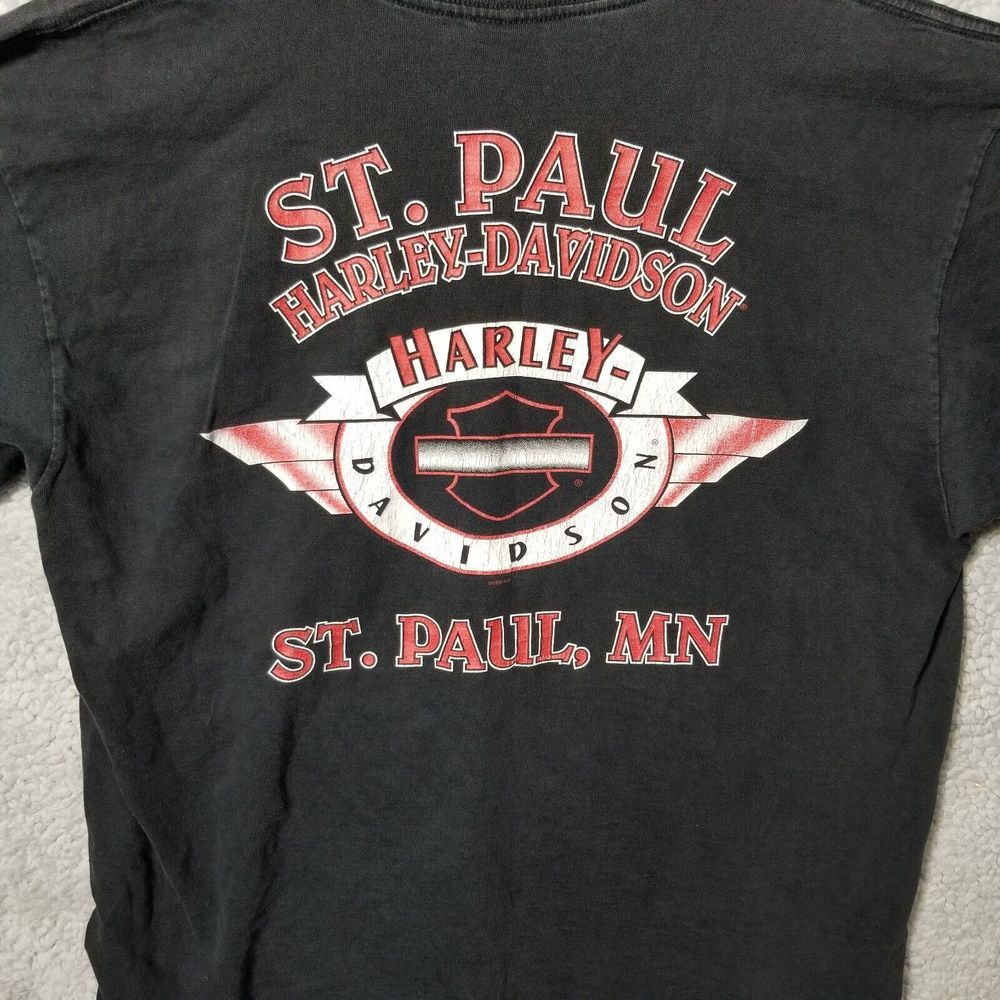 Harley Davidson men's XL vintage 1997 wash worn shirt eagle tribal St Paul MN - Picture 11 of 13